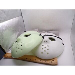 Dolgencorp Glow in the Dark Hockey Mask Set of 5 White Green Horror Costume Prop